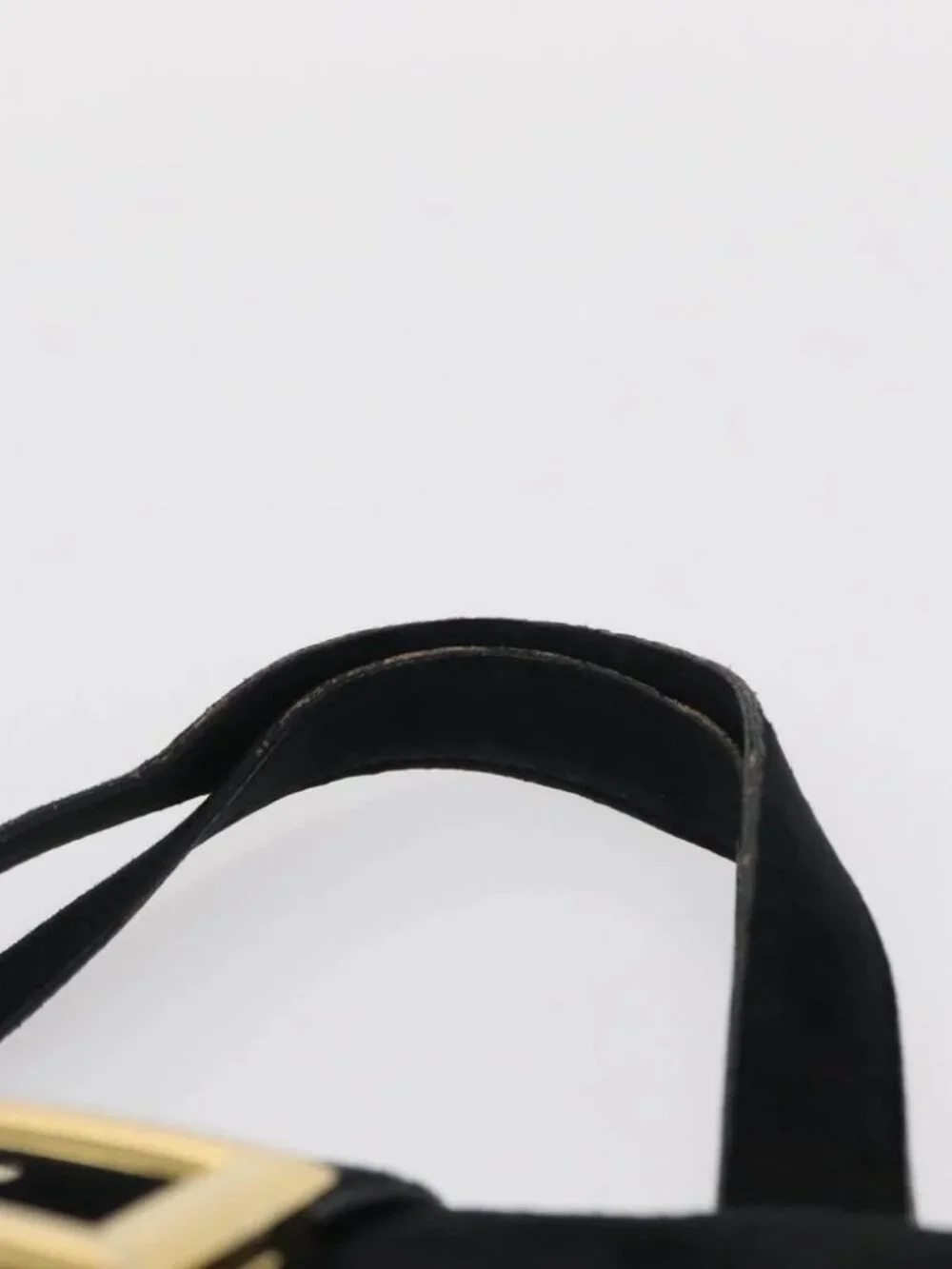 PRADA Hand Bag Suede Black Gold - Picture 6 of 16